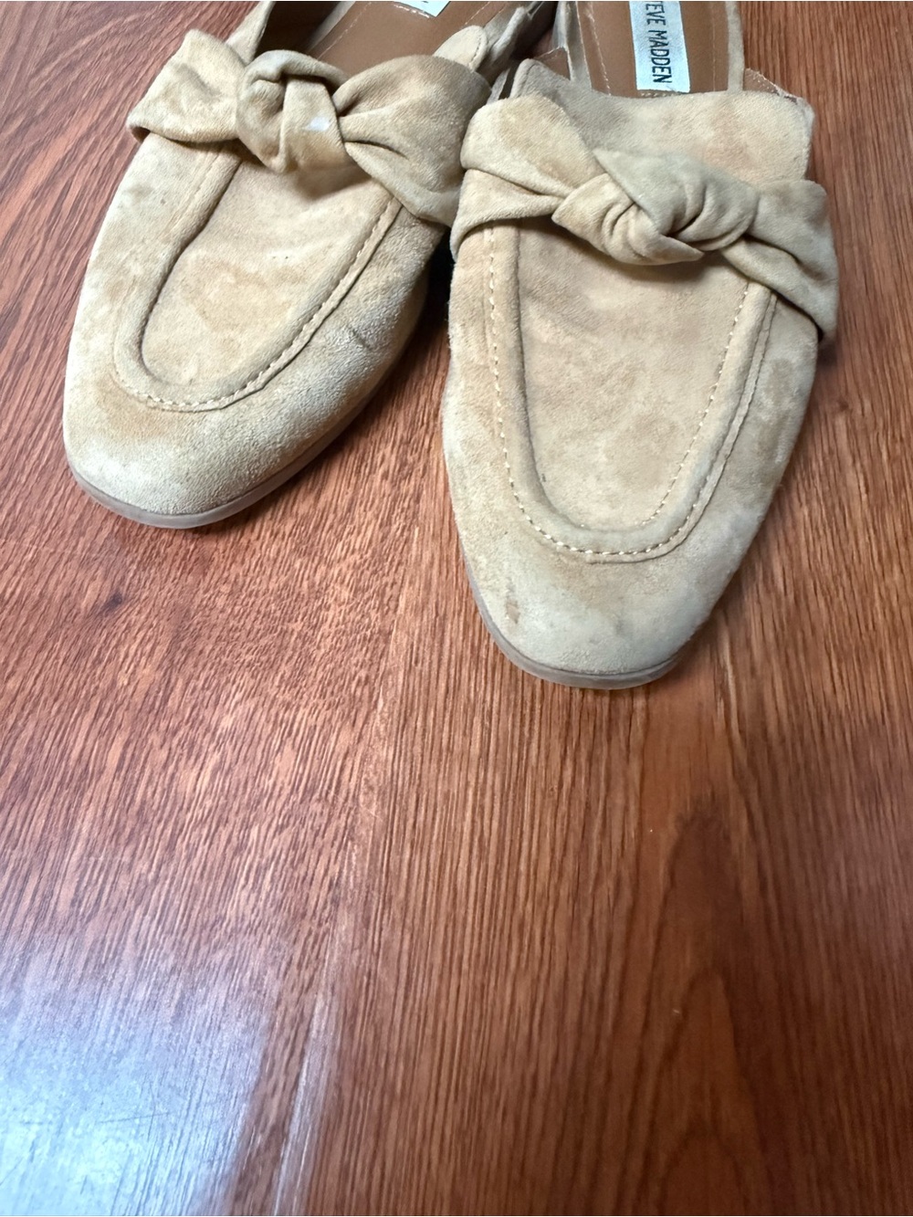Steve Madden Camel Suede Knot-Detail Slip-On Mules - Picture 2 of 2